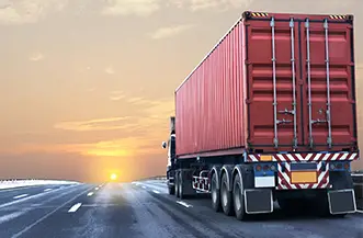 Land freight truck crossing GCC borders